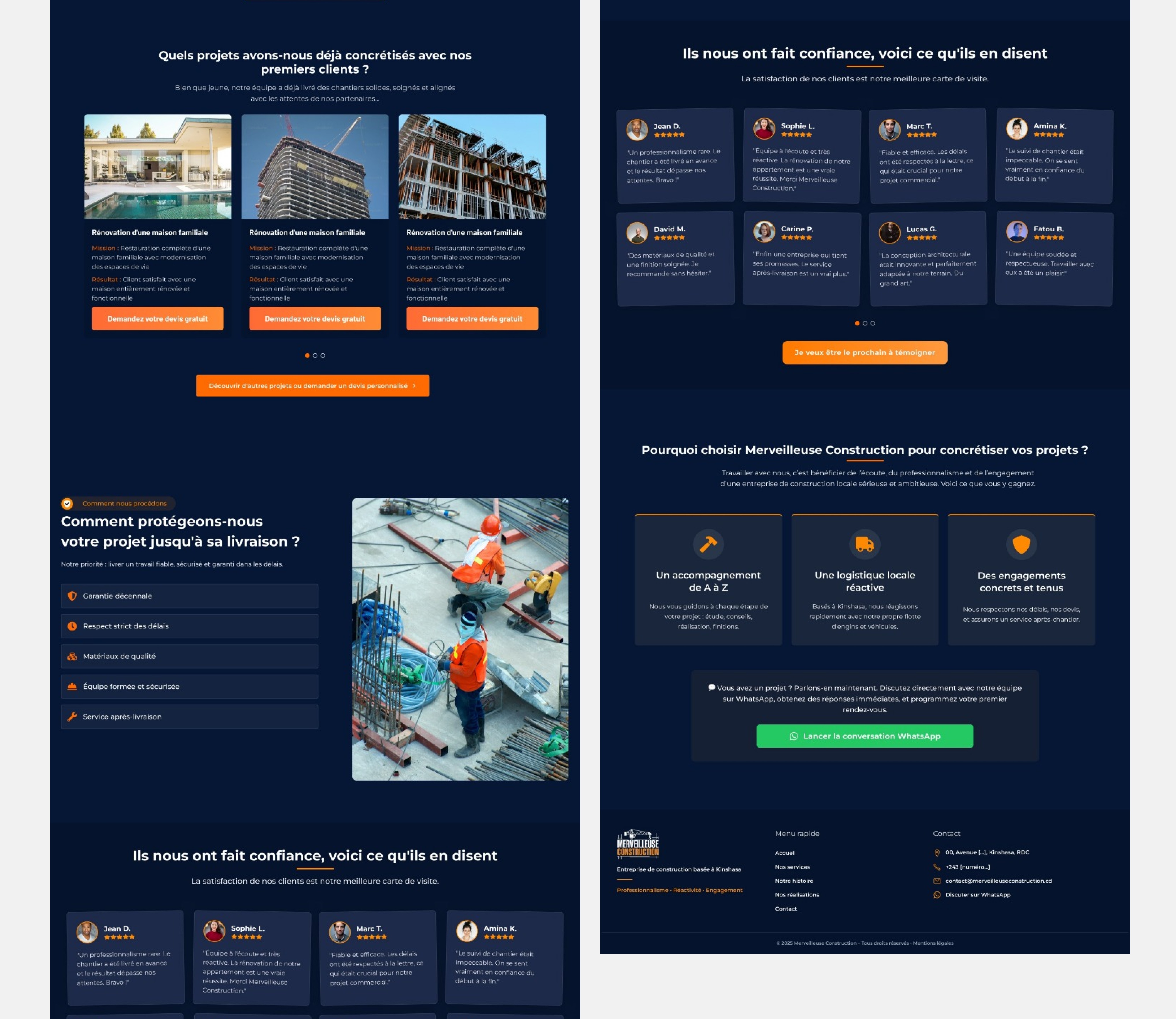 catalogue de réalisations pour Merveilleuse Construction